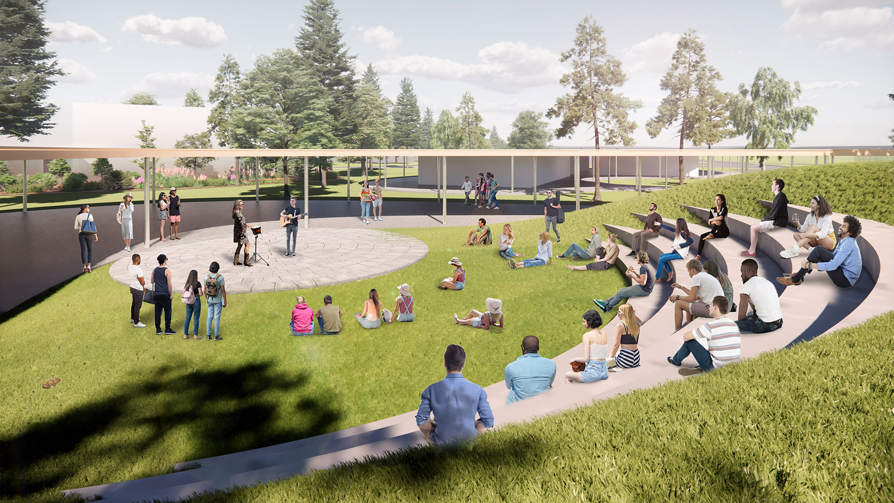 rendering of an outdoor classroom space